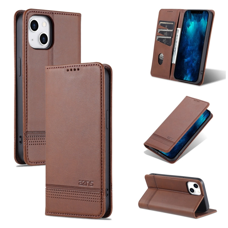 AZNS Funda de cuero con tapa magnética con textura de becerro para teléfono, For iPhone 14, For iPhone 14 Plus, For iPhone 14 Pro, For iPhone 14 Pro Max