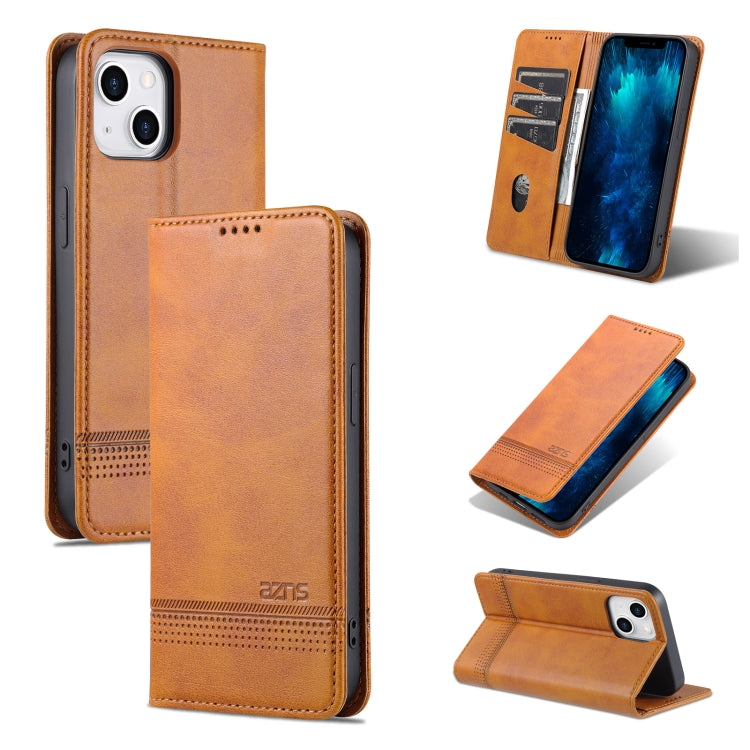 AZNS Funda de cuero con tapa magnética con textura de becerro para teléfono, For iPhone 14, For iPhone 14 Plus, For iPhone 14 Pro, For iPhone 14 Pro Max