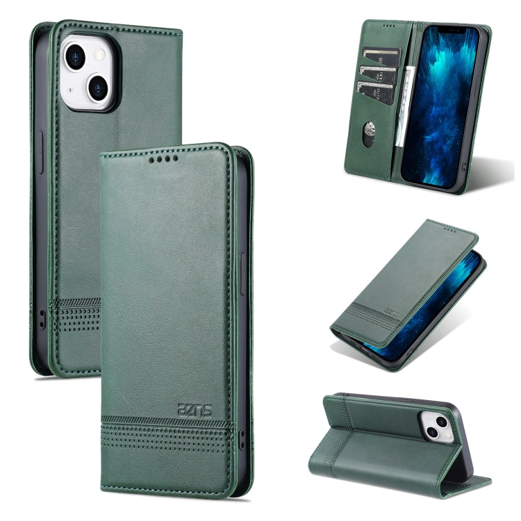 AZNS Funda de cuero con tapa magnética con textura de becerro para teléfono, For iPhone 14, For iPhone 14 Plus, For iPhone 14 Pro, For iPhone 14 Pro Max