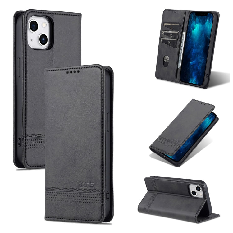 AZNS Funda de cuero con tapa magnética con textura de becerro para teléfono, For iPhone 14, For iPhone 14 Plus, For iPhone 14 Pro, For iPhone 14 Pro Max