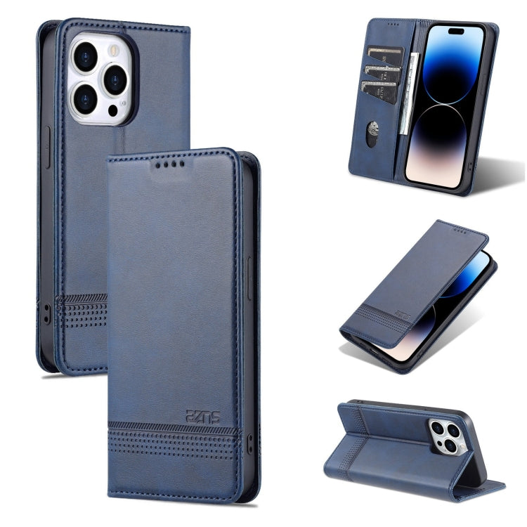 AZNS Funda de cuero con tapa magnética con textura de becerro para teléfono, For iPhone 14, For iPhone 14 Plus, For iPhone 14 Pro, For iPhone 14 Pro Max