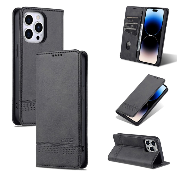 AZNS Funda de cuero con tapa magnética con textura de becerro para teléfono, For iPhone 14, For iPhone 14 Plus, For iPhone 14 Pro, For iPhone 14 Pro Max
