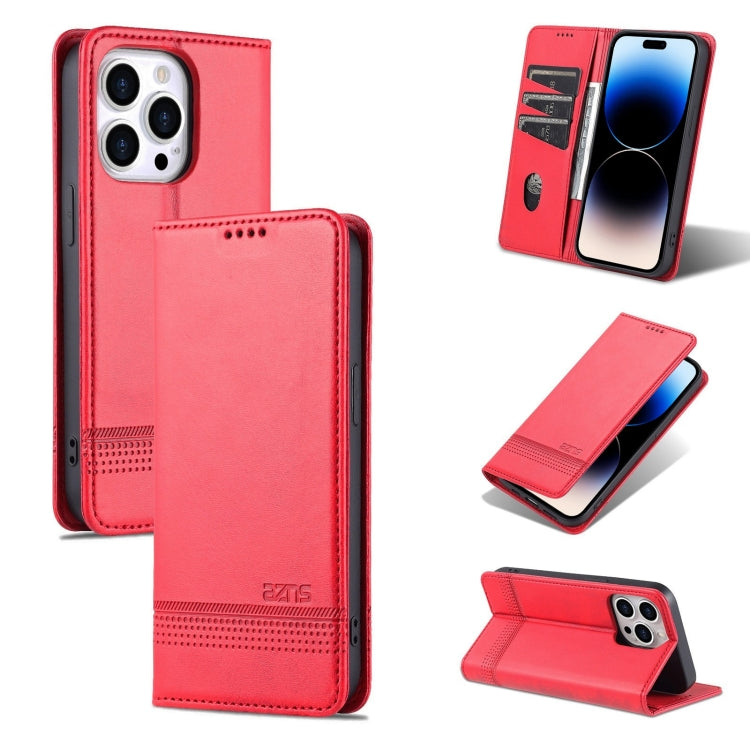 AZNS Funda de cuero con tapa magnética con textura de becerro para teléfono, For iPhone 14, For iPhone 14 Plus, For iPhone 14 Pro, For iPhone 14 Pro Max