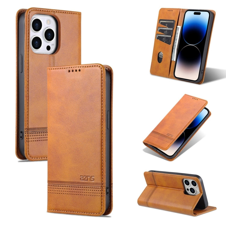 AZNS Funda de cuero con tapa magnética con textura de becerro para teléfono, For iPhone 14, For iPhone 14 Plus, For iPhone 14 Pro, For iPhone 14 Pro Max