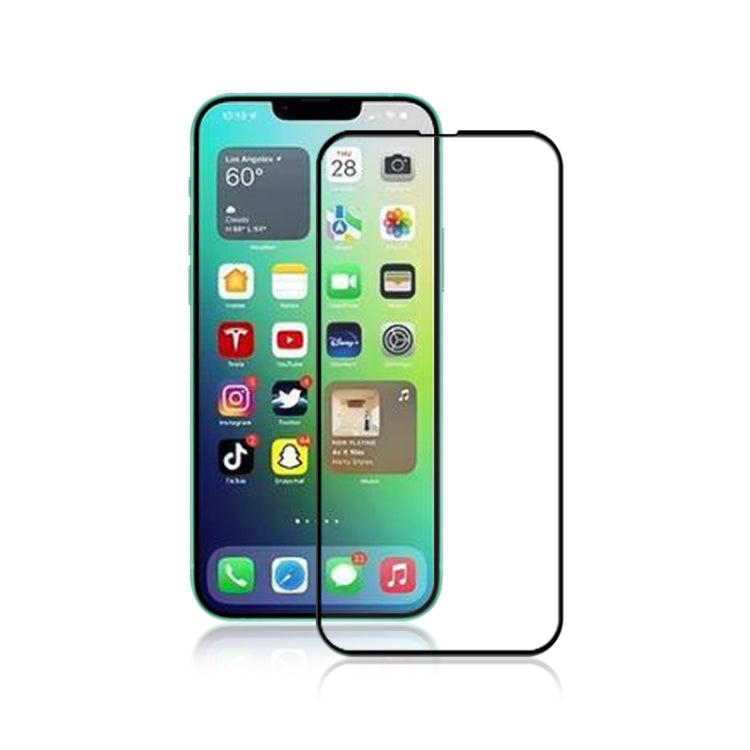 Película de vidrio templado con impresión de seda y pegamento completo mocolo 9H, For iPhone 14, For iPhone 14 Plus, For iPhone 14 Pro, For iPhone 14 Pro Max