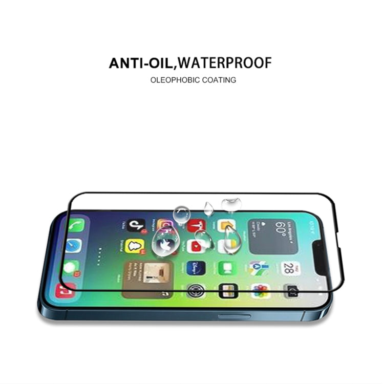 Película de vidrio templado con impresión de seda y pegamento completo mocolo 9H, For iPhone 14, For iPhone 14 Plus, For iPhone 14 Pro, For iPhone 14 Pro Max