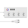 SM-SO301-B 4 hoyos + 4 tiras de alimentación inteligente multiusos USB, enchufe de Brasil, ZigBee 10A, WiFi 10A
