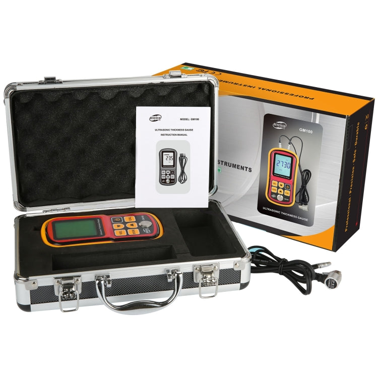 Medidor de espesor ultrasónico BENETECH GM-100, medidor de velocidad de 1,2 ~ 225mm, GM-100(Aluminum Box Version)