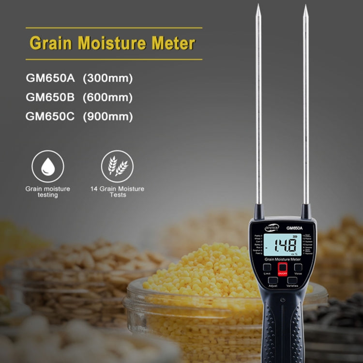 Medidor de humedad de grano BENETECH GM650, batería no incluida, 23cm