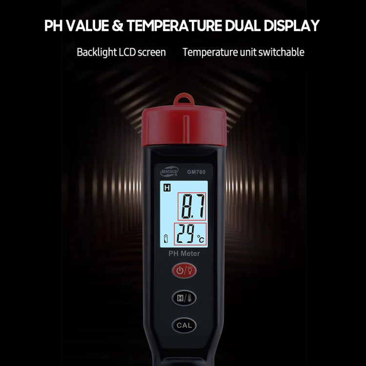 Probador de medidor de PH digital BENETECH GM760, GM760