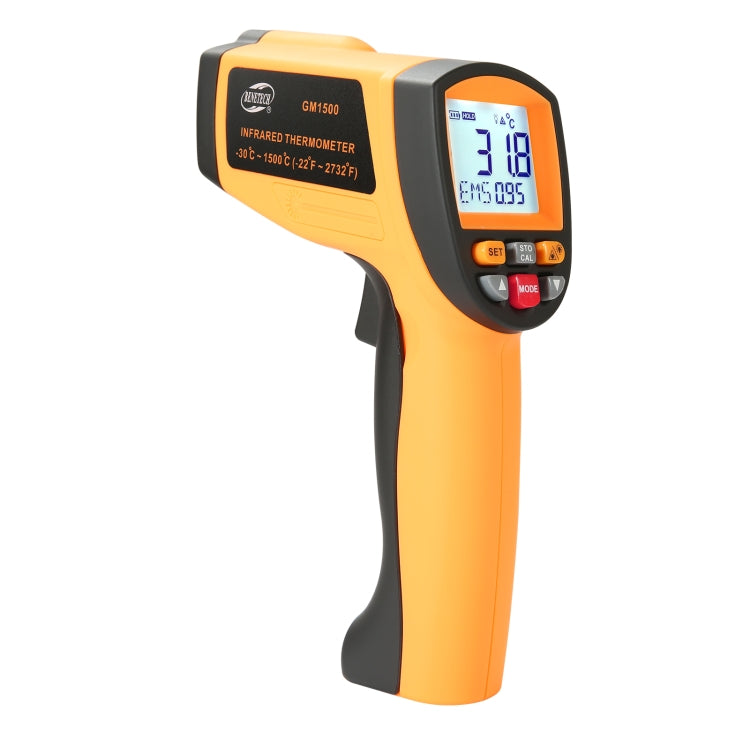 BENETECH GM1500 Termómetro Infrarrojo con Pantalla LCD, Batería No Incluida, GM1500