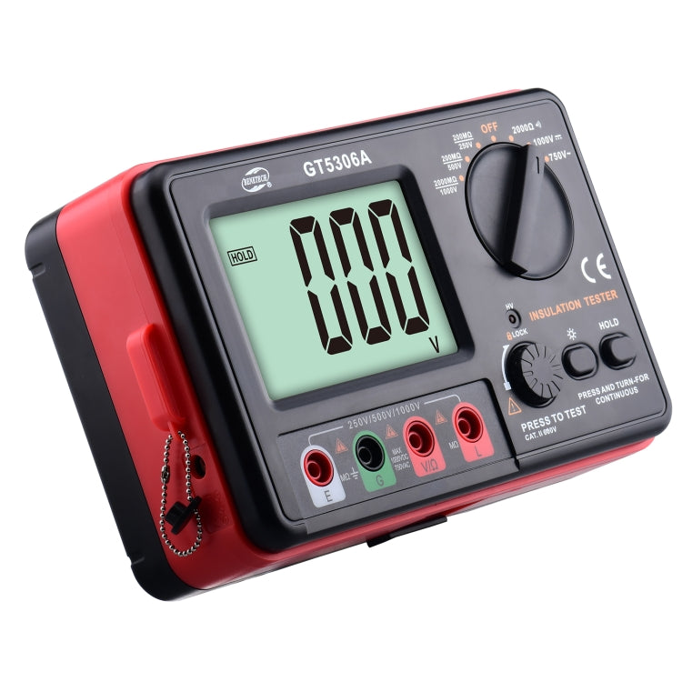 Probador de resistencia de aislamiento BENETECH GT5306A, batería no incluida
