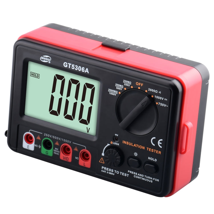 Probador de resistencia de aislamiento BENETECH GT5306A, batería no incluida