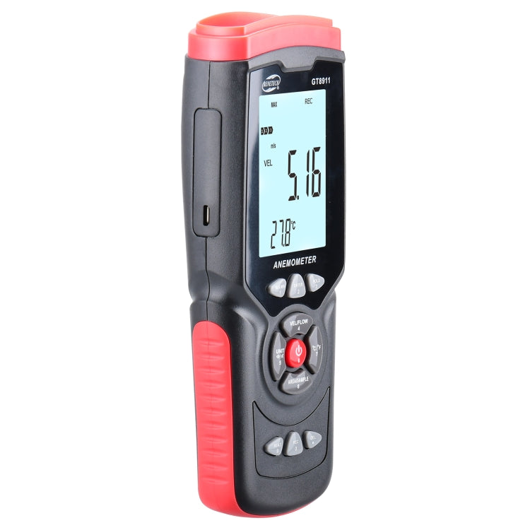Anemómetro de hilo caliente LCD digital portátil BENETECH GT8911, GT8911 Hot Wire Anemometer