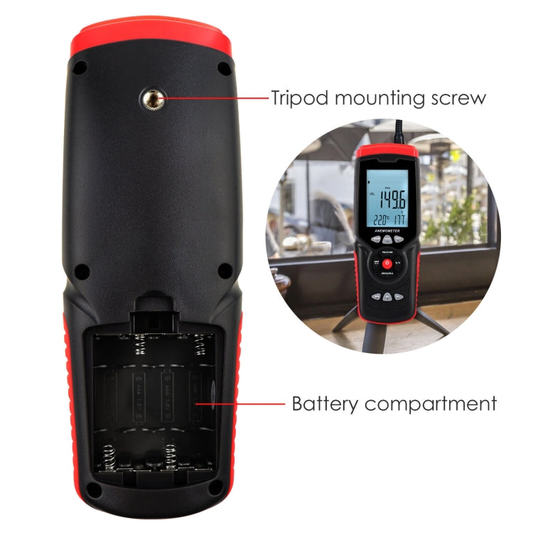 BENETECH GT8913 Anemómetro de hilo caliente LCD digital portátil, batería no incluida