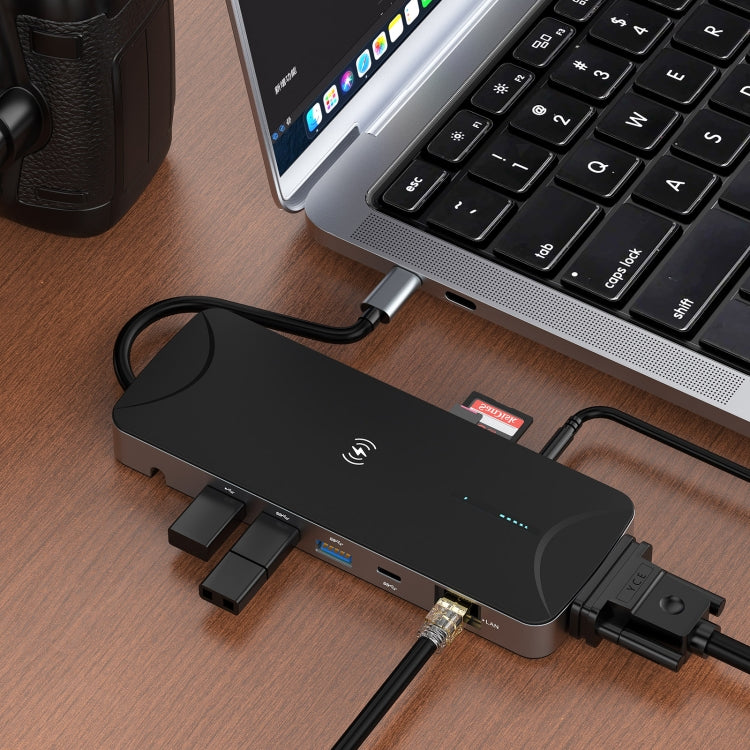 V240 12-en-1 Multifuncional USB-C / Type-C 3.1 Male HUB Docking Station