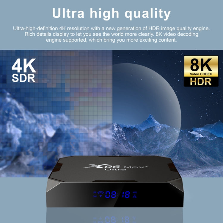 Reproductor multimedia H96 Max+ Ultra 4GB+32GB Amlogic S905X4 8K Smart TV BOX Android 11.0, 4GB+32GB, UK Plug, 4GB+32GB, US Plug, 4GB+32GB, EU Plug, 4GB+32GB, AU Plug
