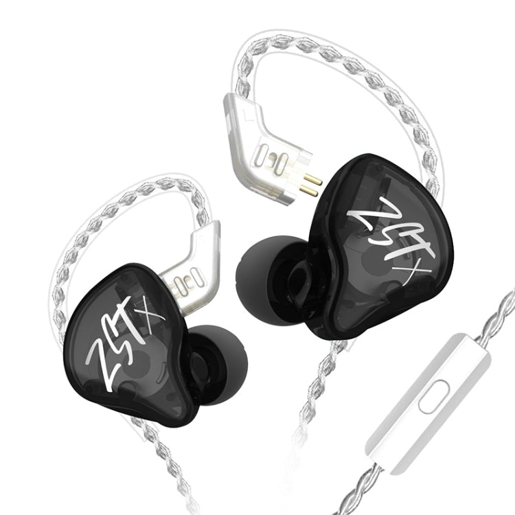 KZ-ZST X Ring Iron Hybrid Driver In-Ear Auricular con cancelación de ruido, With Microphone, Without Microphone