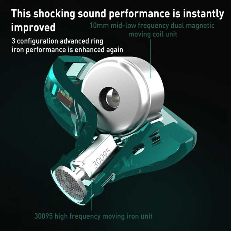 KZ-ZST X Ring Iron Hybrid Driver In-Ear Auricular con cancelación de ruido, With Microphone, Without Microphone