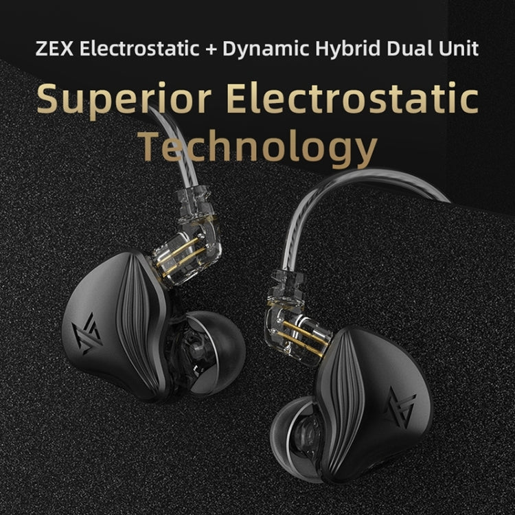 KZ-ZEX Electrostatic Dynamic In-Ear Deportes Música Auriculares, With Microphone, Without Microphone
