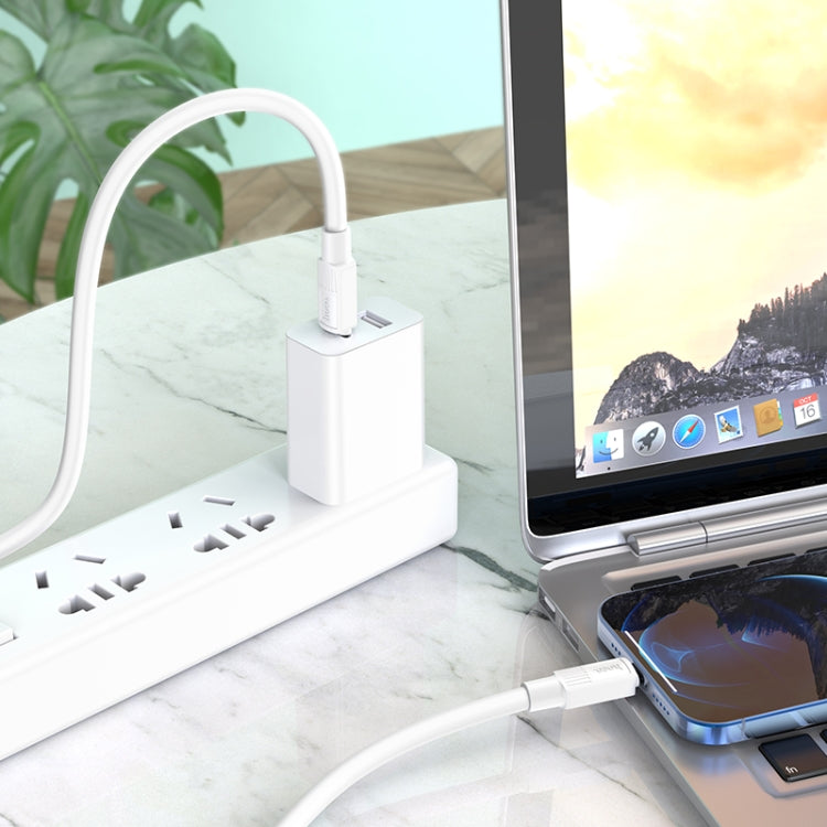 hoco X84 20W USB-C / Type-C a cable de datos de carga PD sólido de 8 pines, longitud: 1 m