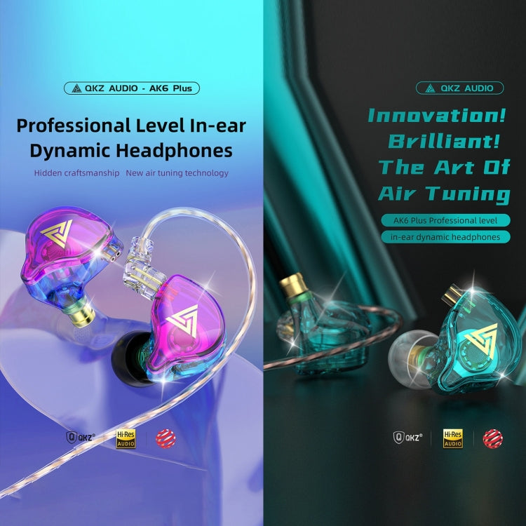 QKZ AK6 PLUS HiFi Bass Cable de audio desmontable Dynamic Heavy Bass Auricular con cable, with Mic, without Mic