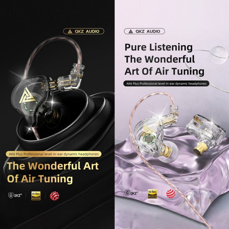 QKZ AK6 PLUS HiFi Bass Cable de audio desmontable Dynamic Heavy Bass Auricular con cable, with Mic, without Mic