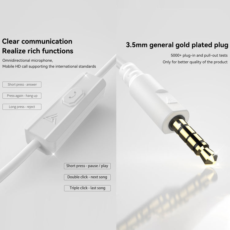 QKZ DMX Sports In-ear HIFI Auricular de control con cable de 3,5 mm con micrófono