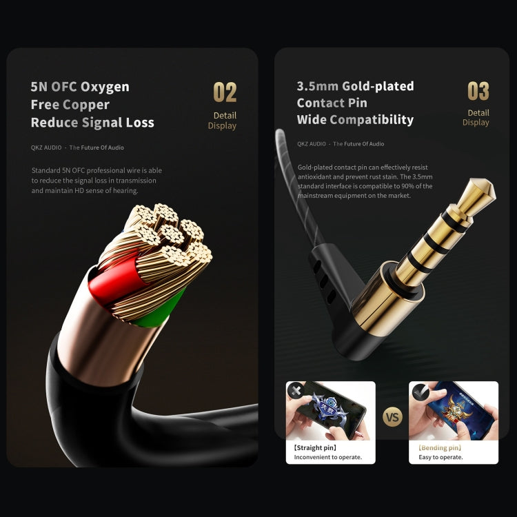 QKZ SK8 3.5mm Sports In-ear Dynamic HIFI Monitor Auricular con micrófono