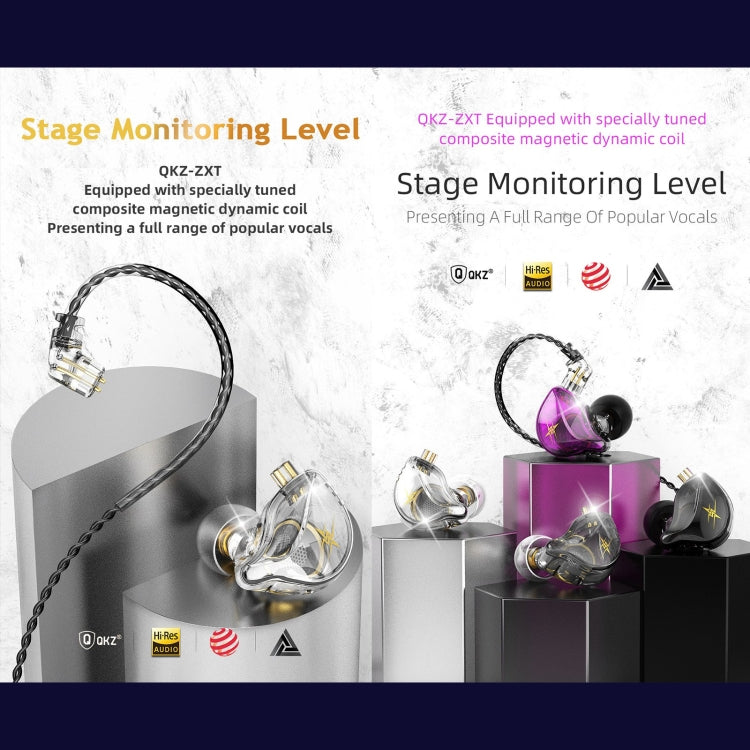 QKZ ZXT Sports In-ear Cableado Control Plug HIFI Stereo Stage Monitor Auricular, Standard Version, with Mic