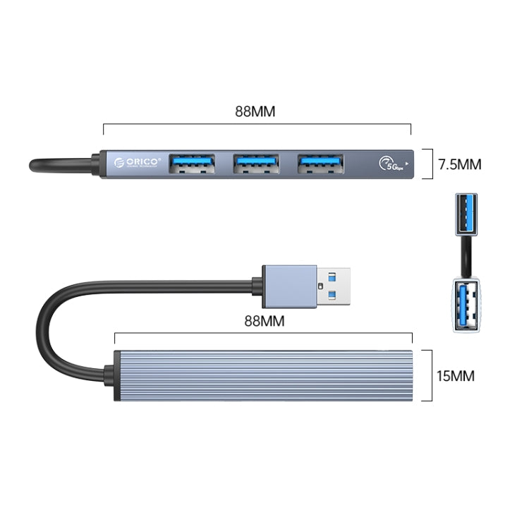 Adaptador HUB AH-A13 USB 3.0 x 1 + USB 2.0 x 3 a USB 3.0, AH-A13