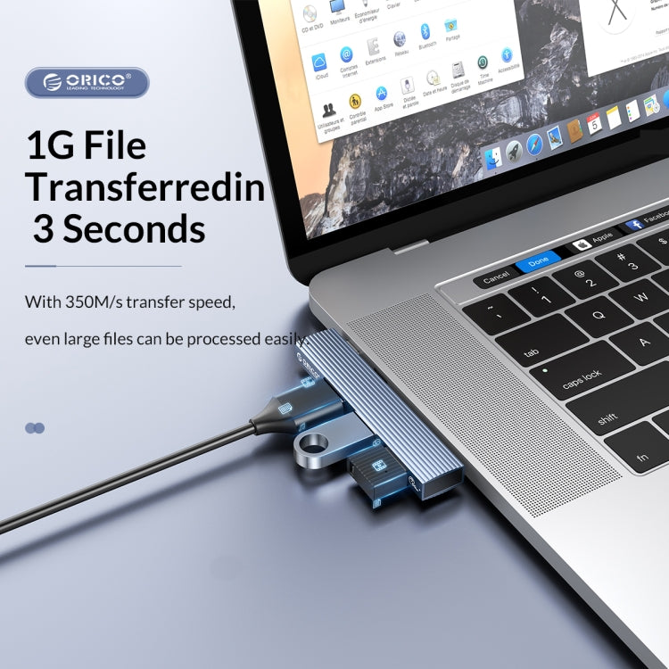 ORICO AH-W13 USB 3.1x1 + USB 2.0x2 a USB-C/Tipo-C Transmisión + Estación de acoplamiento de carga