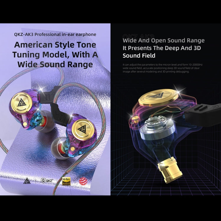 QKZ AK3 FiLe In-ear Subwoofer Auricular controlado por cable con micrófono
