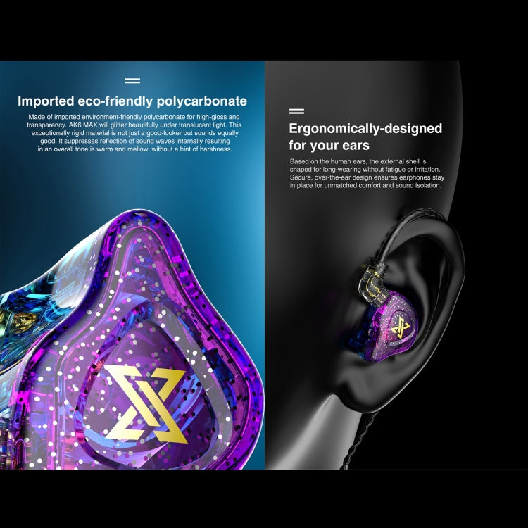 QKZ AK6 MAX In-ear Dynamic Subwoofer Auricular controlado por cable, Standard Version, with Mic Version