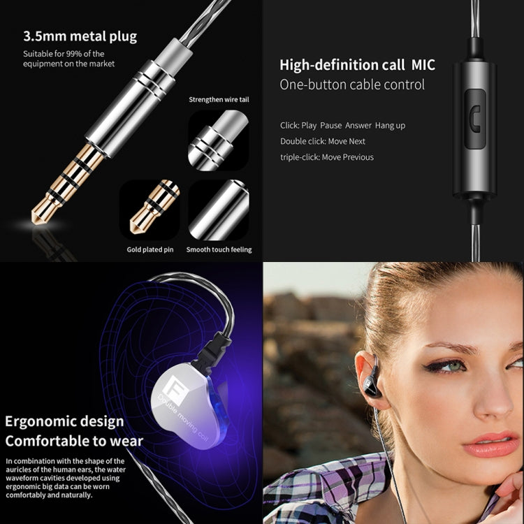 QKZ F910 In-Ear Subwoofer Dual Dynamic Auricular