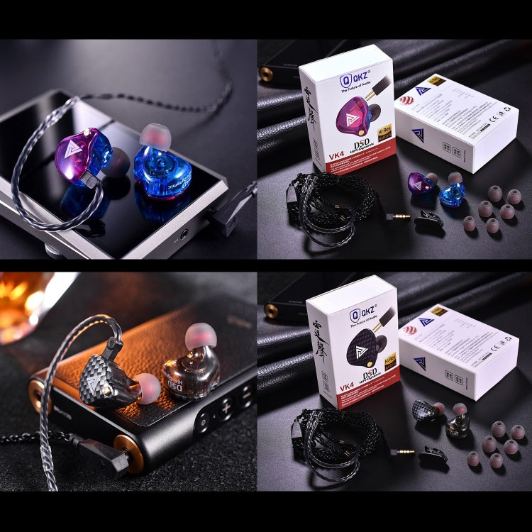 QKZ VK4 In-Ear Subwoofer HiFi Auricular controlado por cable con micrófono