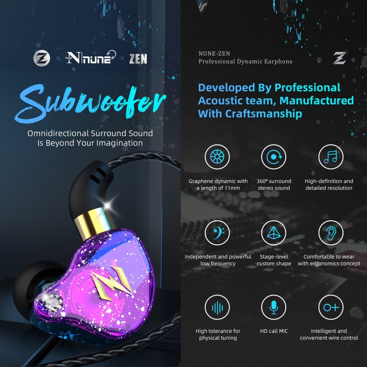 QKZ ZEN In-ear Subwoofer Música controlada por cable Running Sports Auricular con micrófono