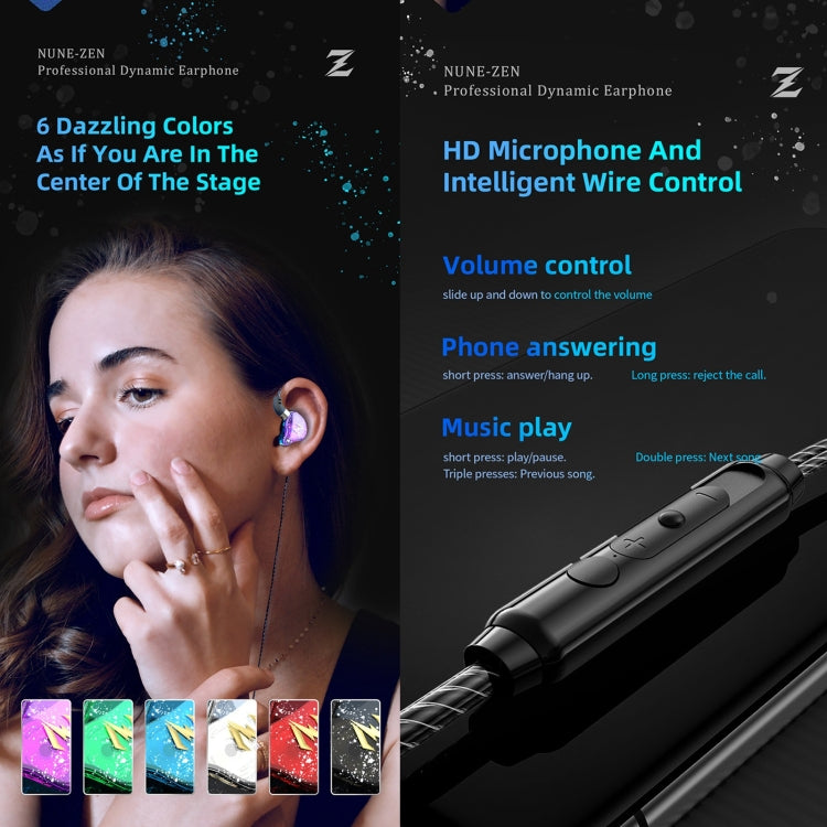 QKZ ZEN In-ear Subwoofer Música controlada por cable Running Sports Auricular con micrófono