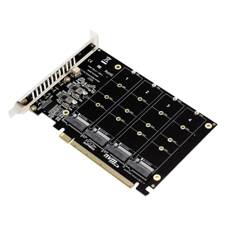 Tarjeta de matriz de 4 discos PH44 NVME Tarjeta de matriz dividida de señal PCI-E