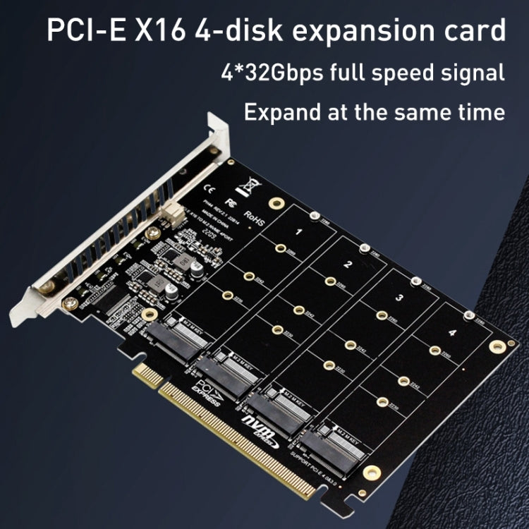 Tarjeta de matriz de 4 discos PH44 NVME Tarjeta de matriz dividida de señal PCI-E