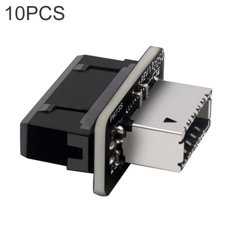 10 PCS 73S Placa base USB 3.0 19P/20P a adaptador de grado tipo E90, 10pcs