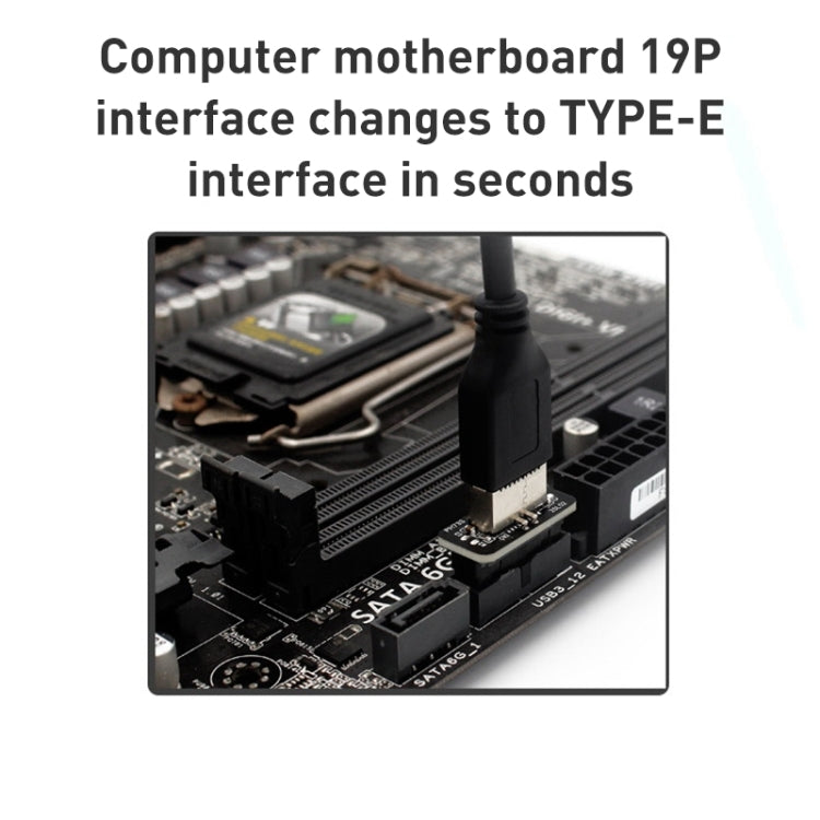 10 PCS 73S Placa base USB 3.0 19P/20P a adaptador de grado tipo E90, 10pcs