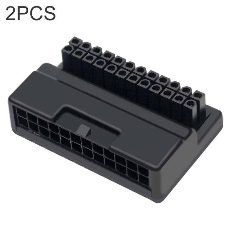 Adaptador de enchufe de alimentación de 90 grados ATX de 2 piezas de 24 pines