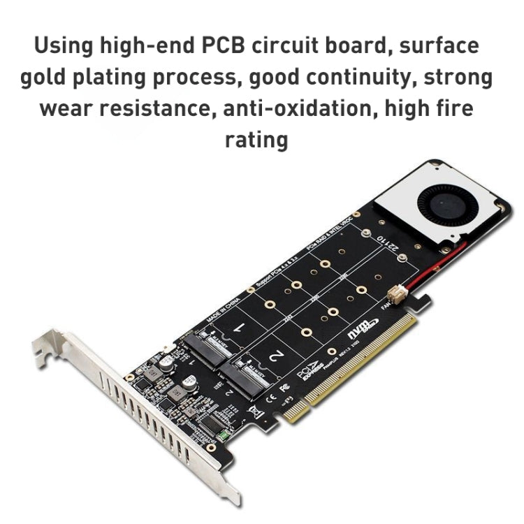 Tarjeta convertidora RAID PCIe X16 a M.2 M-key NVMEx4 SSD, PCIe X16 to M.2