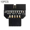 10 PCS Placa base USB 2.0 9Pin a USB 3.0 19Pin Adaptador de conector enchufable, PH23A, PH23B