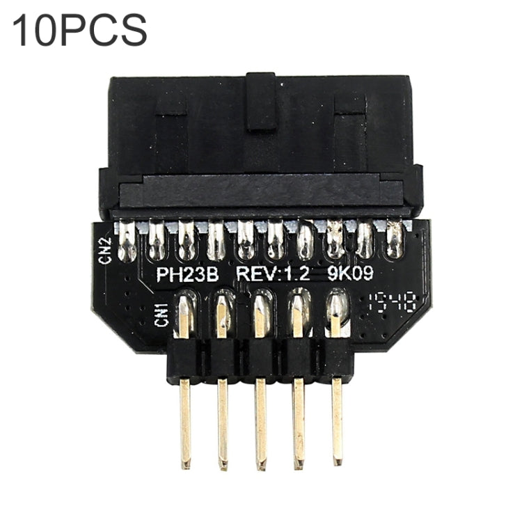 10 PCS Placa base USB 2.0 9Pin a USB 3.0 19Pin Adaptador de conector enchufable, PH23A, PH23B