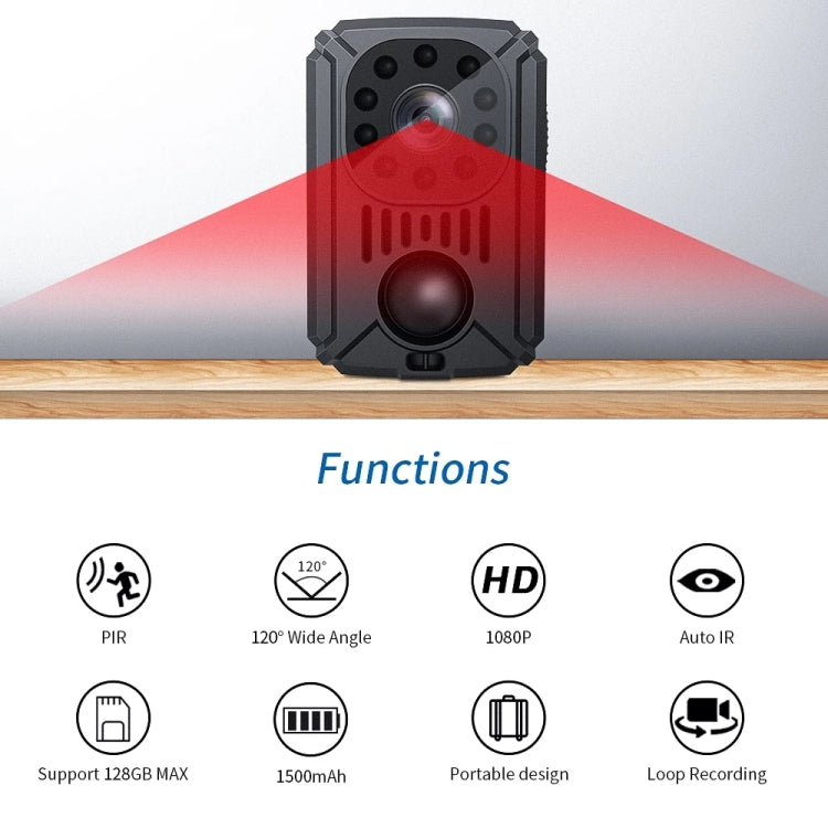 MD31 Mini 1080P HD Videocámara Visión Nocturna PIR Movimiento Acción Micro Cámara, MD31