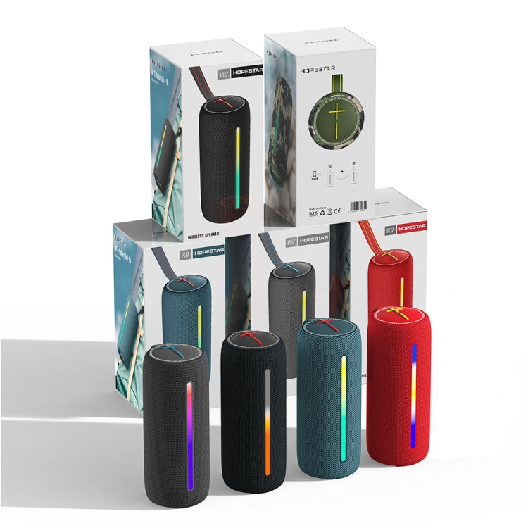 HOPESTAR P37 Altavoz Bluetooth inalámbrico impermeable con luz RGB portátil para exteriores
