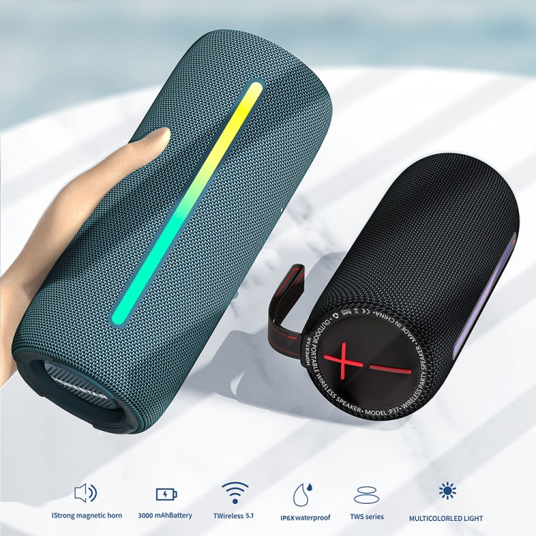HOPESTAR P37 Altavoz Bluetooth inalámbrico impermeable con luz RGB portátil para exteriores