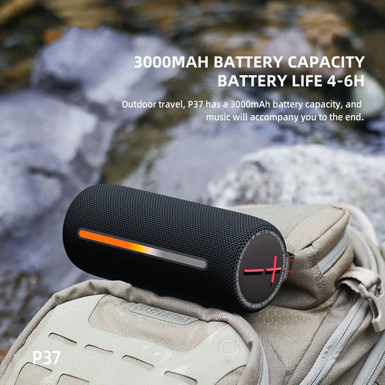 HOPESTAR P37 Altavoz Bluetooth inalámbrico impermeable con luz RGB portátil para exteriores